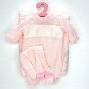 Completo per bambola Antonio Juan 33-34 cm - Tutina a pois rosa con cappello e coperta