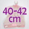 Completo per bambola Antonio Juan 40-42 cm - Tutina a righe rosa con cappellino
