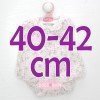 Completo per bambola Antonio Juan 40-42 cm - Abito fiori viola e righe rosa
