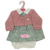 Completo per bambola Antonio Juan 40-42 cm - Abito verde a fiori con giacca rosa