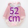 Completo per bambola Antonio Juan 52 cm - Collezione Mi Primer Reborn - Completo rosa con giacca e sciarpa
