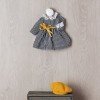 Completo per bambola Así 40 cm - Abito vichy nero con berretto in maglia color tuorlo per bambola Sabrina