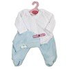 Completo bambola Antonio Juan 40-42 cm - Pigiama bianco e blu con cappello
