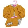 Completo bambola Antonio Juan 40-42 cm - Tutina floreale con giacca e cappello senape