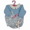 Completo bambola Antonio Juan 40-42 cm - Tutina stampa stelle blu con cappuccio e giacca