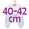 Completo bambola Antonio Juan 40-42 cm - Pigiama bianco e blu con cappello