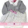 Completo bambola Antonio Juan 40-42 cm - Abito stampa floreale con giacca grigia