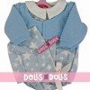 Completo bambola Antonio Juan 40-42 cm - Tutina stampa stelle blu con cappuccio e giacca