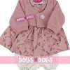 Completo bambola Antonio Juan 40-42 cm - Abito rosa stampato con giacca rosa