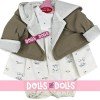 Completo bambola Antonio Juan 40-42 cm - Abito stampato con giacca marrone con cappuccio