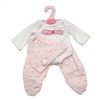 Completo bambola Antonio Juan 33-34 cm - Pigiama rosa e bianco con stelle e cappello