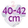 Completo per bambola Antonio Juan 40-42 cm - Pagliaccetto a righe con giacca celeste e cappuccio