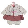 Completo per bambola Antonio Juan 40-42 cm - Abito rosa antico con giacca a pois