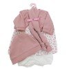Completo per bambola Antonio Juan 52 cm - Collezione Mi Primer Reborn - Abito floreale con giacca, sciarpa e cappello rosa