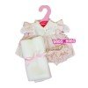 Completo bambola Antonio Juan 26-27 cm - Completo a righe e pois rosa con coperta