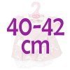 Completo bambola Antonio Juan 40-42 cm - Abito rosa pallido stampa fiori con fascia