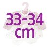 Completo bambola Antonio Juan 33-34 cm - Completo stampa uccellino con giacca rosa