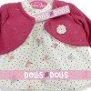 Completo bambola Antonio Juan 33-34 cm - Abito stampa uccellini con giacca rosa pallido