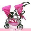 Passeggino gemellare Vario 79 cm per bambole - Bayer Chic 2000 - Pinky Balls