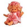 Bambola Berjuan 30 cm - Gestitos Piccola bambola con il viso - Vestito rosa a scacchi per bambina