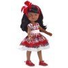 Bambola Berjuan 35 cm - Gretta razza mista con vestito rosso