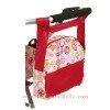 Borsa per carrozzina per bambole - Bayer Chic 2000 - Fantasia rossa e cerchi
