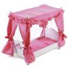 Letto a baldacchino in legno per bambole fino a 51 cm - Bayer Chic 2000 - Fiori