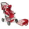 Carrozzina per bambole Road Star 82 cm - Bayer Chic 2000 - Fantasia rossa e cerchi