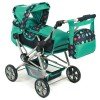 Carrozzina per bambole Road Star 85 cm - Bayer Chic 2000 - Verde e Navy con cerchi