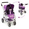 Emotion 2 in 1 carrozzina per bambole 77 cm - Combinazione sedia e navicella - Bayer Chic 2000 - Scacchi e viola con farfalla