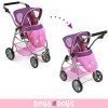 Emotion 2 in 1 carrozzina per bambole 77 cm - Combinazione sedia e navicella - Bayer Chic 2000 - Dots Purple Pink
