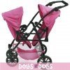 Passeggino gemellare Vario 79 cm per bambole - Bayer Chic 2000 - Fucsia stelle