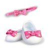 Scarpe e accessori per bambola Nenuco 35 cm - Scarpe bianche con fiocco e cerchietto rosa