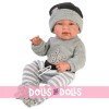 Bambola Llorens 43 cm - Tino neonato con coperta stella star