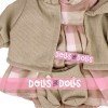 Vestiti per bambole Llorens 42 cm - Completo stampato quadrato con giacca e stivaletti beige