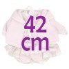 Vestiti per bambole Llorens 42 cm - Completo stampato quadrato con giacca rosa e stivaletti