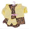 Vestiti per bambole Llorens 42 cm - Completo stampato a fiori con giacca gialla e stivaletti