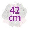Vestiti per bambole Llorens 42 cm - Completo stampato rosa con giacca grigia e stivaletti