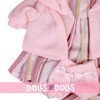 Vestiti per bambole Llorens 42 cm - Completo rosa stampato con giacca e stivaletti