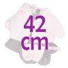 Vestiti per bambole Llorens 42 cm - Completo stampato nero con giacca e stivaletti rosa