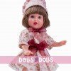 Mini bambola Mariquita Pérez 21 cm - Con vestito beige con fiori bourdeos