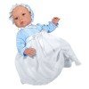 Bambola Así 46 cm - Leone con abito lungo in piquet bianco e pois blu