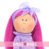Bambola Nines d'Onil 30 cm - Mia con capelli fucsia con parure lilla