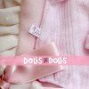 Completo per bambola Así - Body rosa, cappello e sacco a pelo rosa con plumeti bianchi per bambola Maria 43 cm