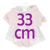 Vestiti per bambole Llorens 33 cm - Completo stampato a quadri con giacca e stivaletti rosa