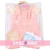 Completo per bambola Nenuco 35 cm - Pichi rosa e t-shirt beige
