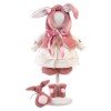 Vestiti per bambole Llorens 42 cm - Abito con stelle e cappuccio a forma di coniglietto, calze e dou-dou