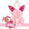 Bambola Llorens 35 cm - Bimba Neonata con marsupio a coniglietto