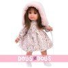 Bambola Llorens 35 cm - Sara con abito a fiori e cappuccio rosa