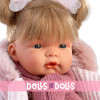 Bambola Llorens 38 cm - Joelle Piangente con un vestito rosa a fiori e una giacca